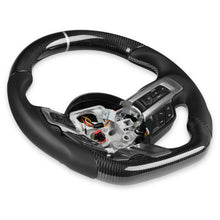 Load image into Gallery viewer, 1517-Mustang-Rekudo-Heated-Steering-Wheel-Carbon-Fiber-W-Leather-Grips-Blac