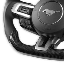 Load image into Gallery viewer, 1517-Mustang-Rekudo-Heated-Steering-Wheel-Carbon-Fiber-W-Leather-Grips-Blac
