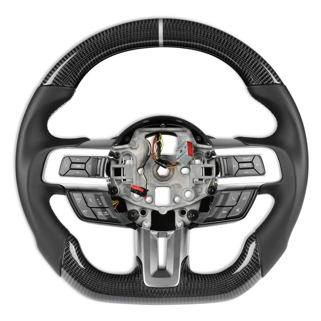 1517-Mustang-Rekudo-Heated-Steering-Wheel-Carbon-Fiber-W-Leather-Grips-Blac