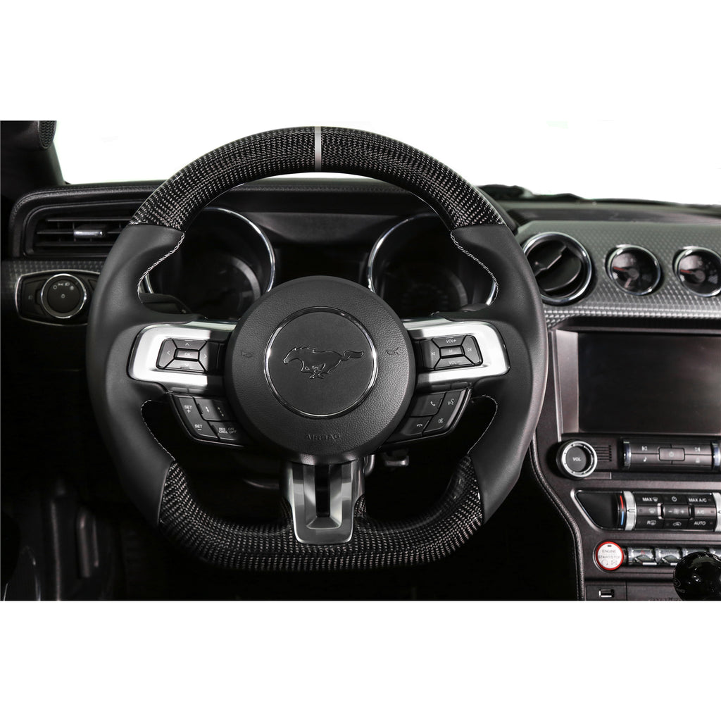 1517-Mustang-Rekudo-Heated-Steering-Wheel-Carbon-Fiber-W-Leather-Grips-Blac