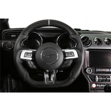 Load image into Gallery viewer, 1517-Mustang-Rekudo-Heated-Steering-Wheel-Carbon-Fiber-W-Leather-Grips-Blac