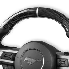 Load image into Gallery viewer, 1517-Mustang-Rekudo-Steering-Wheel-Carbon-Fiber-W-Leather-Grips-Black