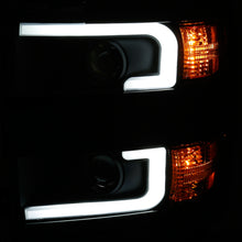 Load image into Gallery viewer, 1517-Silv-25003500Hd-Proj-Headlights-WPlank-Style-Switchback-Black-WAmber(Black-Rim)DrivPass