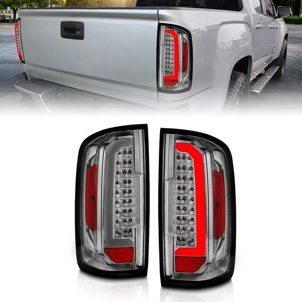 1521-Canyon-Full-Led-Tail-Lights-WLight-Bar-Chrome-Housing-Clear-Lens