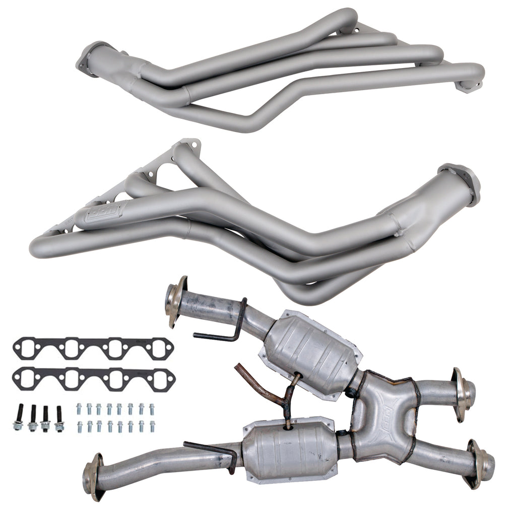 BBK Performance Parts 15312 79-93 MUSTANG 5.0 1-5/8 LONG TUBE HEADERS AUTO PLUS MID PIPE (TITANIUM CERAMIC) for Select Ford Mustang