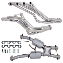 Load image into Gallery viewer, BBK Performance Parts 15313 79-93 MUSTANG 5.0 1-5/8 LONG TUBE HEADERS AUTO PLUS MID PIPE (SILVER CERAMIC) for Select Ford Mustang