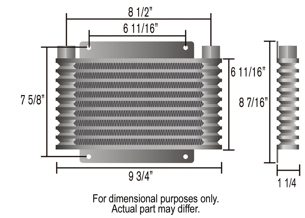 Derale 15405 13 Row Plate & Fin Engine Oil Cooler Kit with Sandwich Adapter for Select Acura CL, Acura ILX, Acura MDX, Acura RDX, Acura RL, Acura RLX, Acura SLX, Acura TL, Acura TLX, Acura TSX, Acura Vigor, Acura ZDX, Alfa Romeo 164, Alfa Romeo Milano,