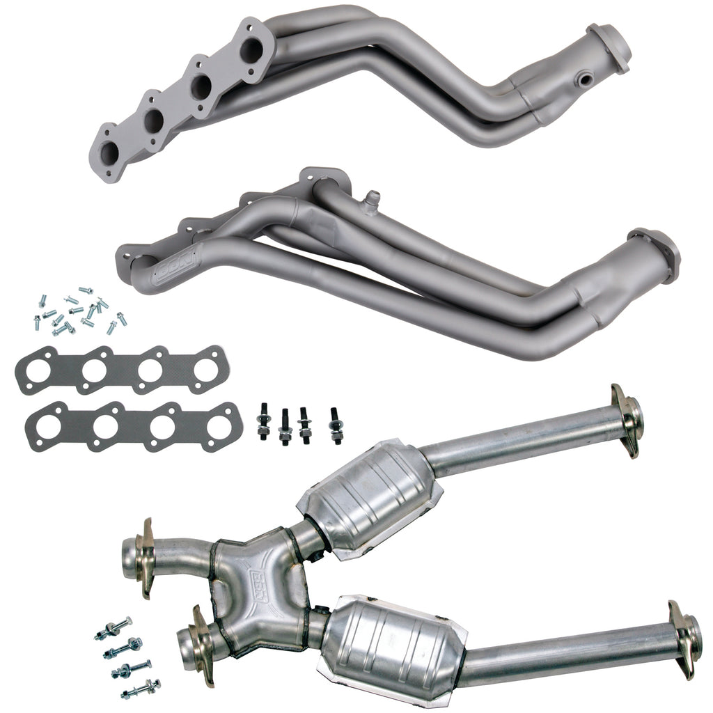BBK Performance Parts 15412 96-04 MUSTANG GT 1-5/8 LONG TUBE HEADERS PLUS MID PIPE (TITANIUM CERAMIC) for Select Ford Mustang
