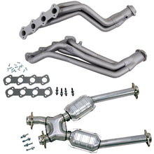 Load image into Gallery viewer, BBK Performance Parts 15412 96-04 MUSTANG GT 1-5/8 LONG TUBE HEADERS PLUS MID PIPE (TITANIUM CERAMIC) for Select Ford Mustang