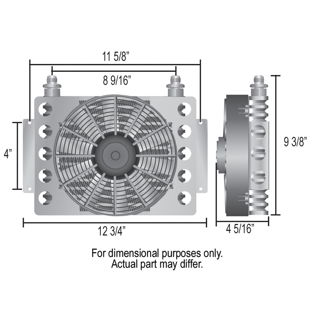 Derale 15450 15 Row Atomic Cool Plate & Fin Remote Engine Oil Cooler Kit, -8AN