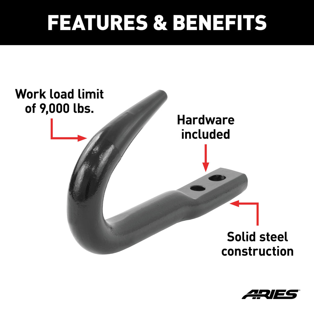 ARIES 15600TW Bolt-On Bumper Tow Hook (9,000 lbs.)