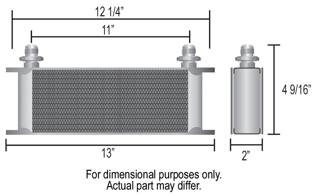 Derale 15604 10 Row Series 10000 Stack Plate Univ Engine Oil Cooler Kit Low Profile Adapter