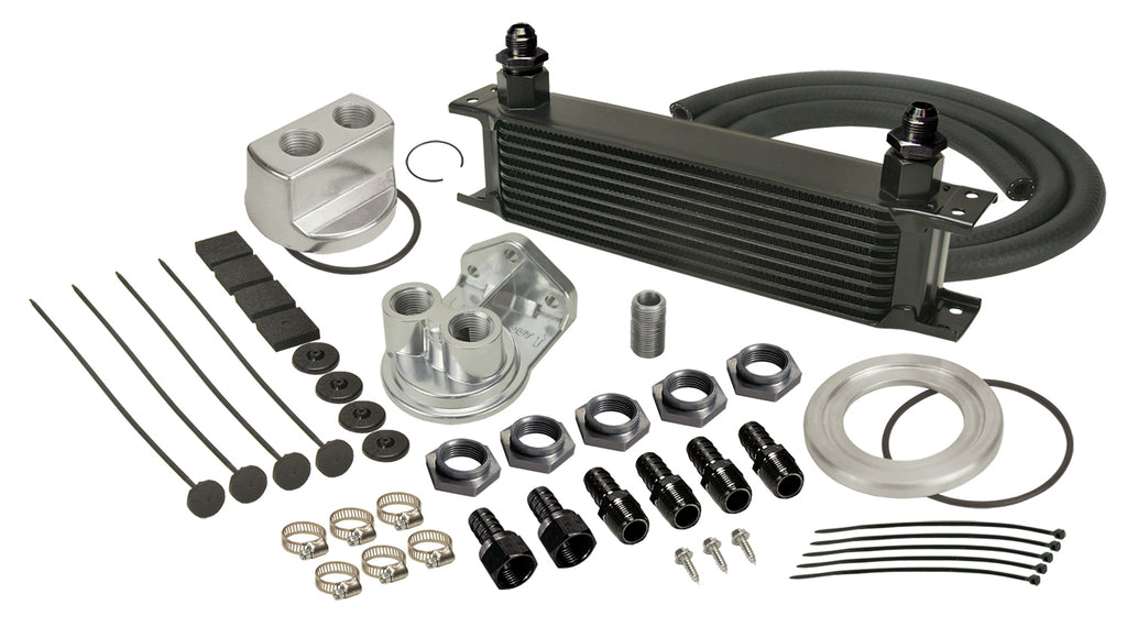 Derale 15651 10 Row Series 10000 Stack Plate Universal Engine Oil Cooler Kit, Spin On Adapter for Select AM General Hummer, American Motors Concord, American Motors Eagle, American Motors Rebel, American Motors Spirit, Audi A4, Audi RS6, Avanti II, Buick