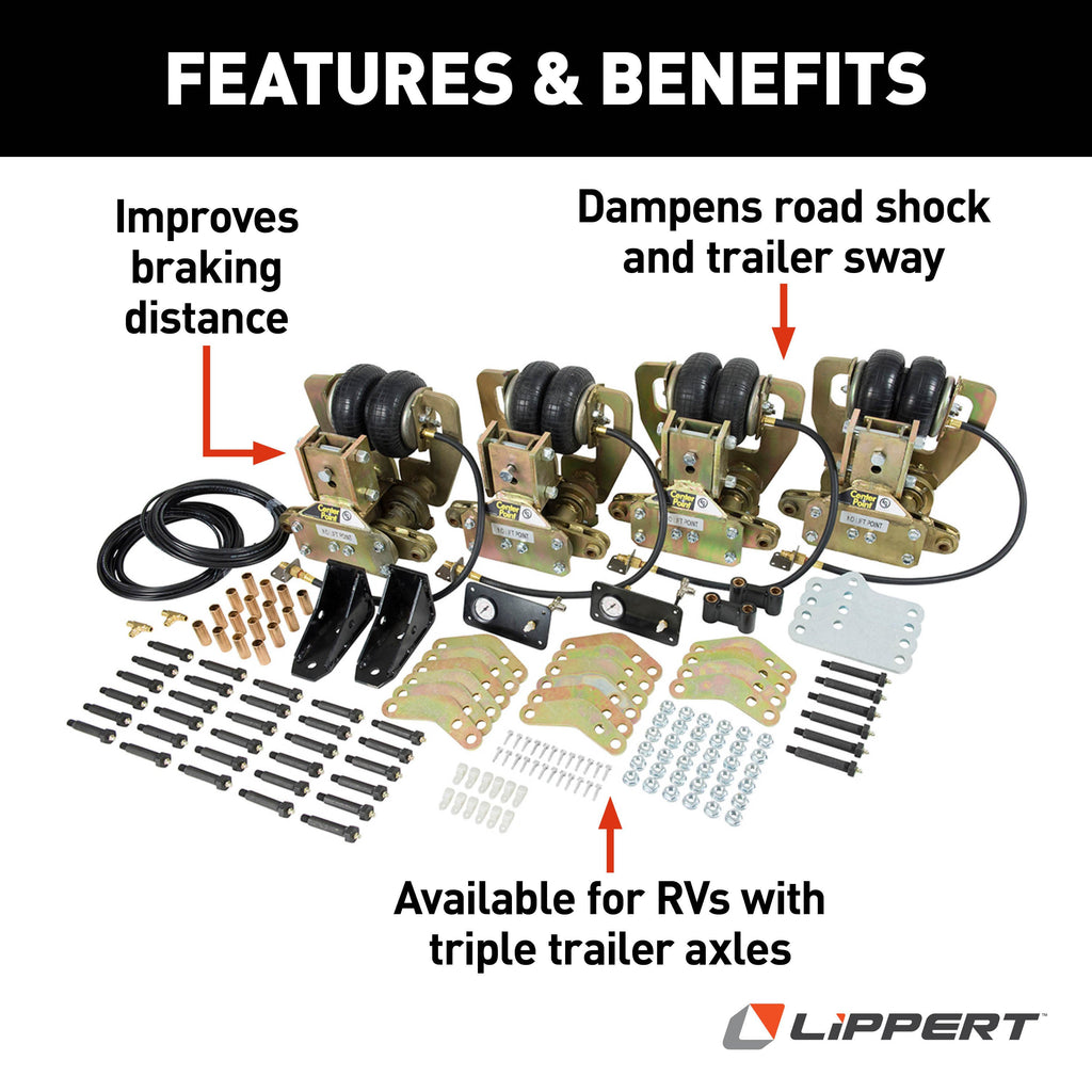 CURT 1565401 Lippert Center Point® Air-Ride RV Suspension System - Triple Axle Configuration