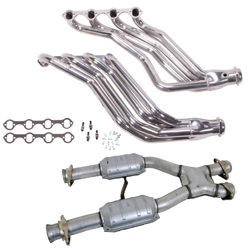 BBK Performance Parts 15693 86-93 MUSTANG 1-3/4 LONG TUBE 351 SWAP HEADERS PLUS MID PIPE (SILVER CERAMIC) for Select Ford Mustang