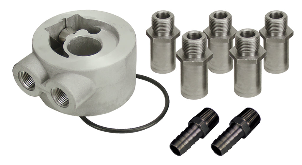 Derale 15702 Universal Thermostatic Sandwich Adapter Kit with 3/8" NPT Ports