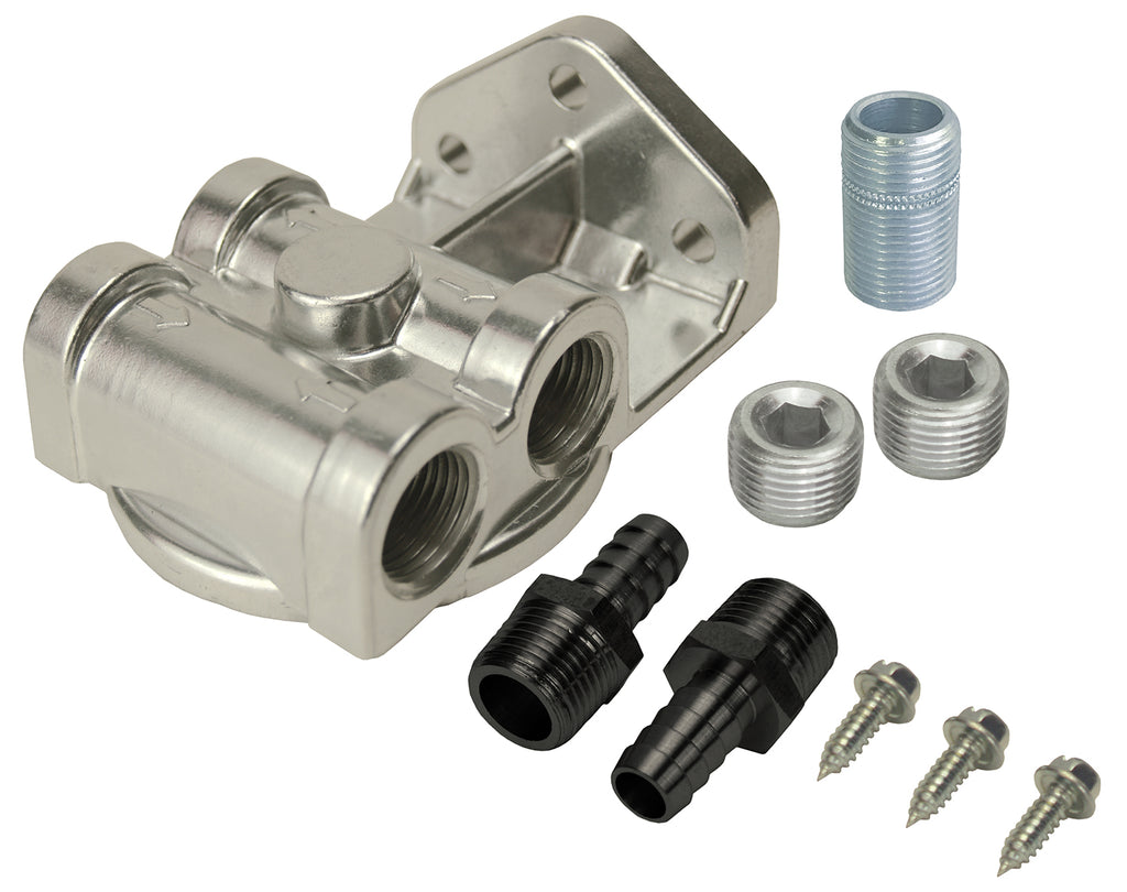 Derale 15709 Side Ports Filter Mount Kit, 1/2" NPT for Select Dodge Ram
