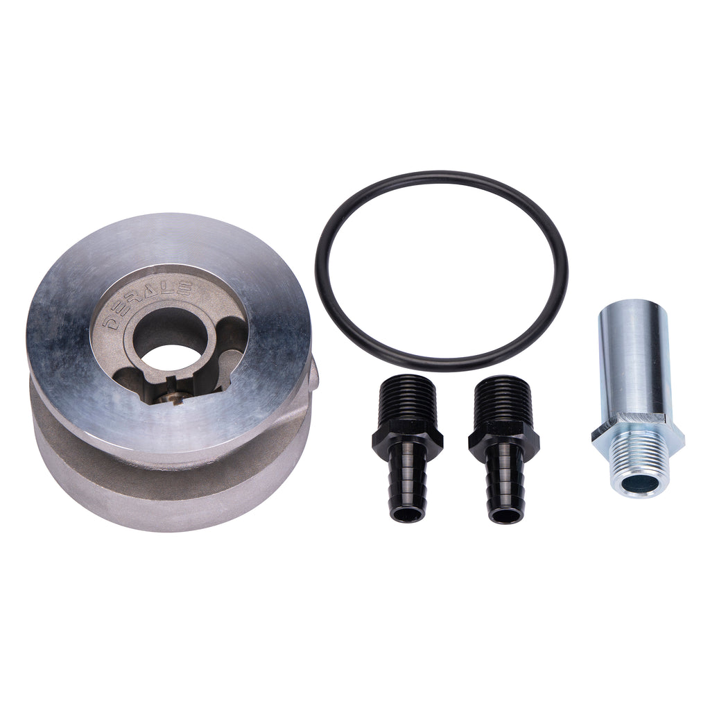 Derale 15720 GM Thermostatic Sandwich Adapter Kit with 1/2" NPT Ports for Select AM General Hummer, American Motors Concord, American Motors Eagle, American Motors Spirit, Avanti II, Buick Allure, Buick Apollo, Buick Century, Buick Commercial Chassis,