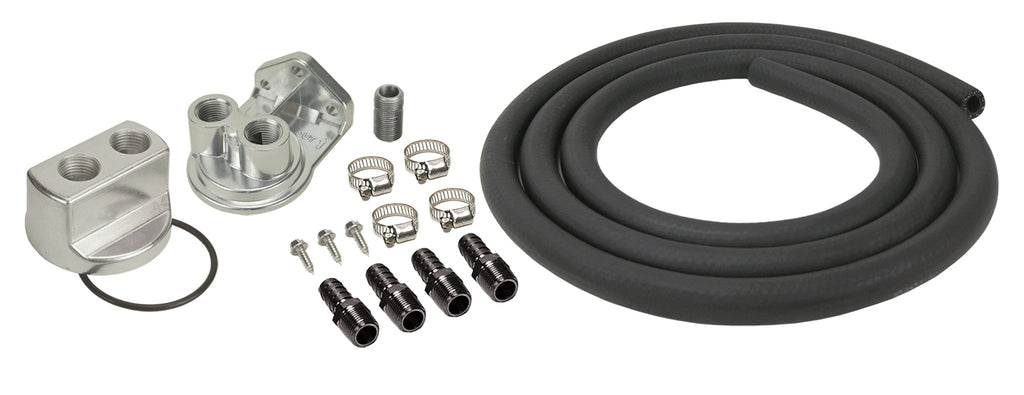 Derale 15725 Engine Oil Filter Relocation Kit, 1/2" NPT Ports w/ 22x1.5mm Engine Thread Size