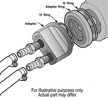 Load image into Gallery viewer, Derale 15746 Dual Side Ports Spin On Adapter with 1/2" NPT Ports and 3/4"-16 Filter Thread for Select Audi 80, Audi 90, Ford Escape, Volkswagen Pointer