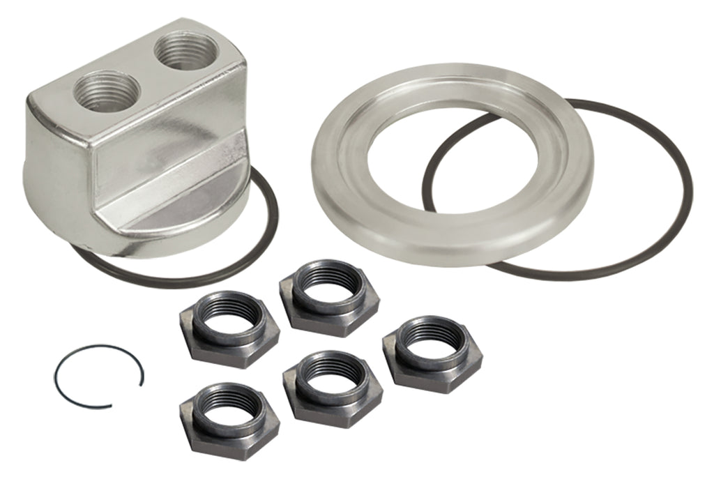 Derale 15747 Standard Universal Engine Spin On Adapter with 1/2" NPT Ports