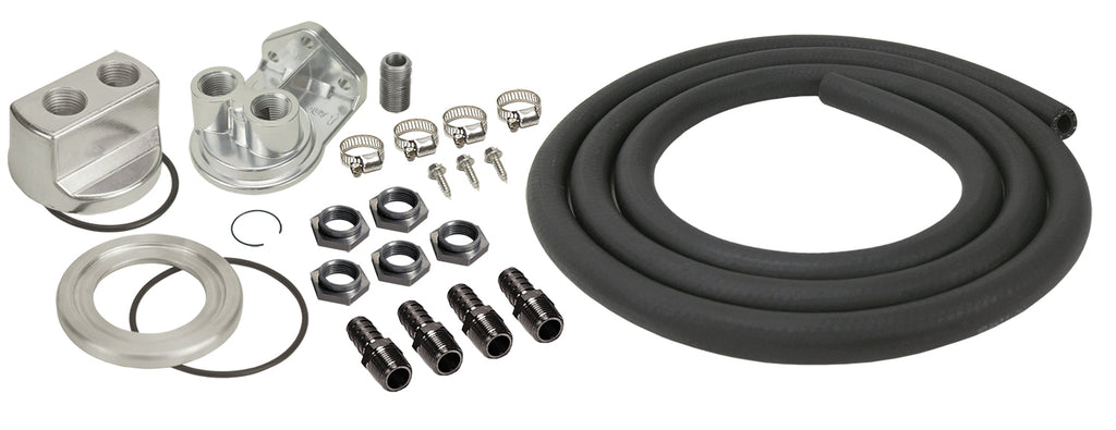 Derale 15748 Universal Engine Oil Filter Relocation Kit with 1/2" NPT Ports for Select AM General Hummer, Acura CL, Acura CSX, Acura EL, Acura ILX, Acura Integra, Acura MDX, Acura RDX, Acura RL, Acura RLX, Acura RSX, Acura SLX, Acura TL, Acura TLX, Acura