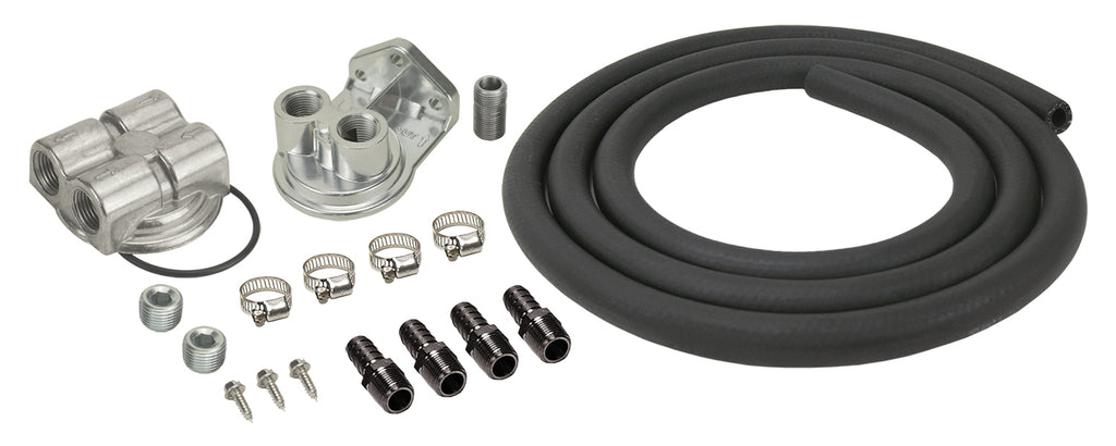 Derale 15781 Single Mount Univ Oil Filter Reloc Kit, 1/2" NPT Ports Up, 3/4"-16 Filter Thread