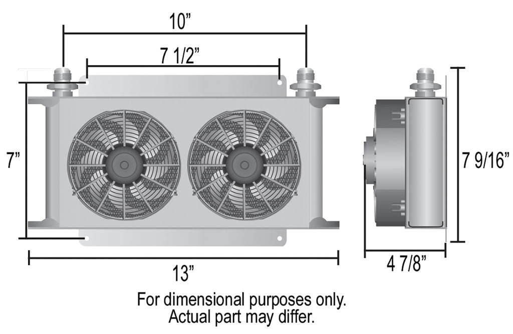 Derale 15845 19 Row Hyper-Cool Dual Cool Remote Fluid Cooler, -10AN