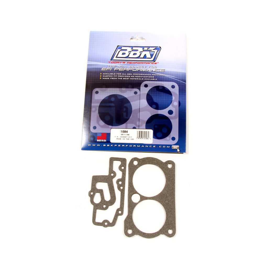 BBK Performance Parts 1584 THROTTLE BODY GASKET KIT GM TWIN 58MM FOR #1536-1539-1542-1544 for Select Chevrolet Camaro, Chevrolet Caprice, Chevrolet Corvette, Chevrolet Impala, Pontiac Firebird