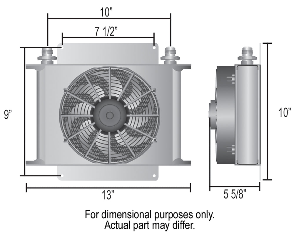 Derale 15860 25 Row Hyper-Cool Remote Fluid Cooler, -8AN
