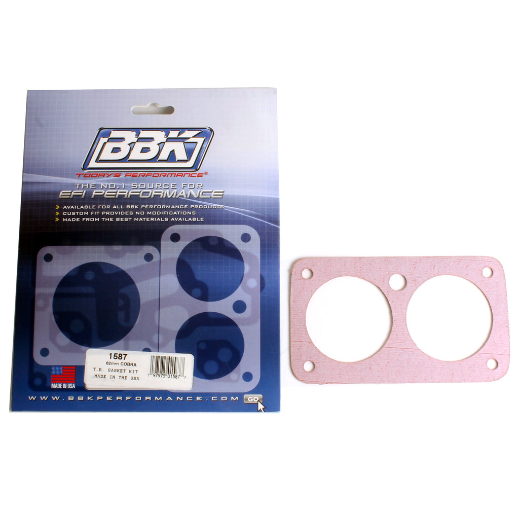 BBK Performance Parts 1587 THROTTLE BODY GASKET KIT - COBRA TWIN 62MM FOR Part #1705 for Select Ford Mustang