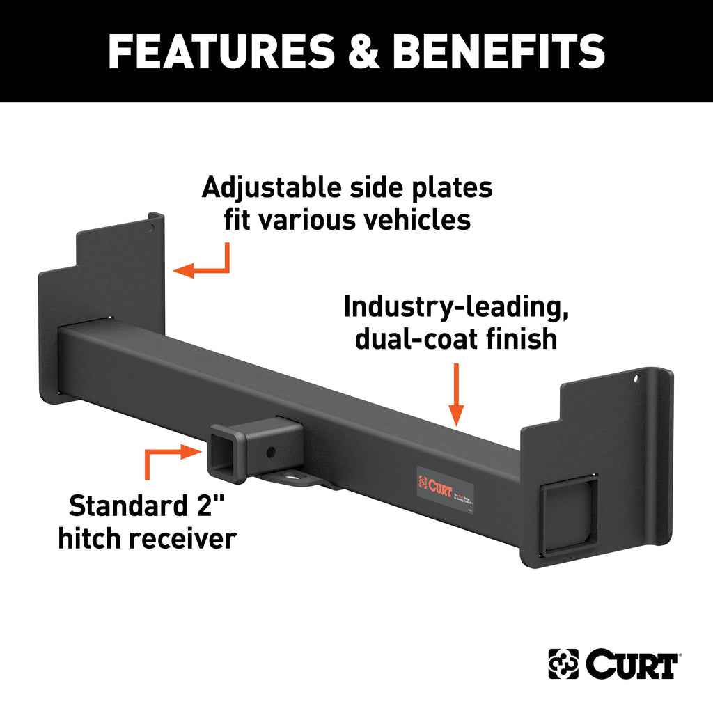CURT 15901 Universal Weld-On Trailer Hitch, 2" Receiver (18" to 43" Frames, 3-1/8" Drop)