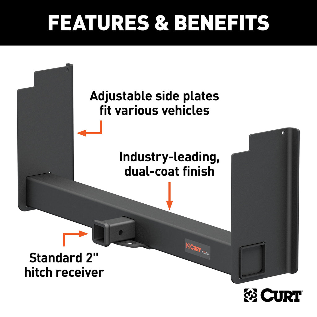 CURT 15902 Universal Weld-On Trailer Hitch, 2" Receiver (18" to 43" Frames, 11-1/2" Drop)