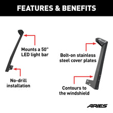 Load image into Gallery viewer, ARIES 15911 Jeep JK Roof Light Mounting Brackets for Select Jeep Wrangler