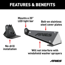 Load image into Gallery viewer, ARIES 15912 Jeep JK Hood Light Mounting Brackets for Select Jeep Wrangler