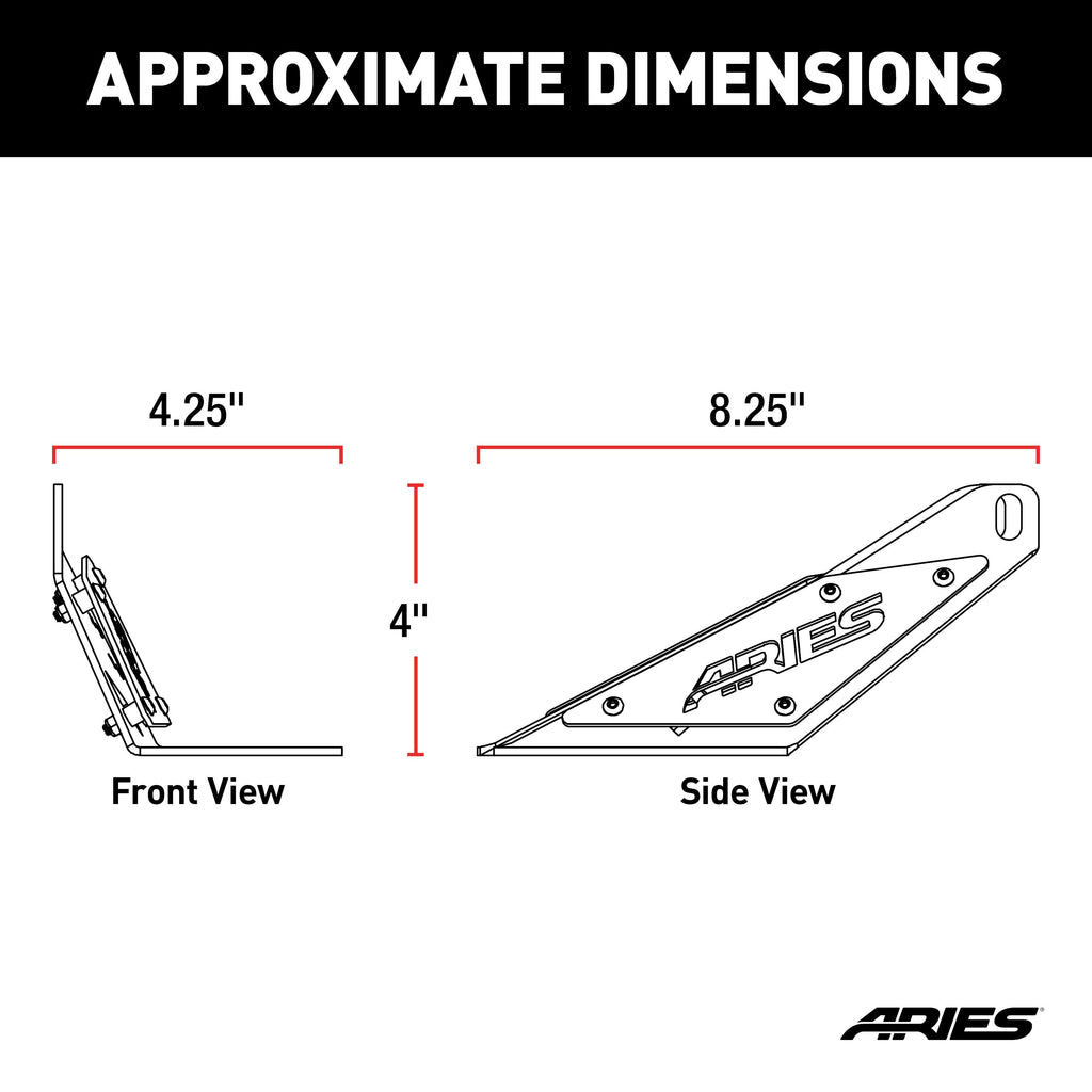 ARIES 15913 Jeep TJ Hood Light Mounting Brackets for Select Jeep Wrangler