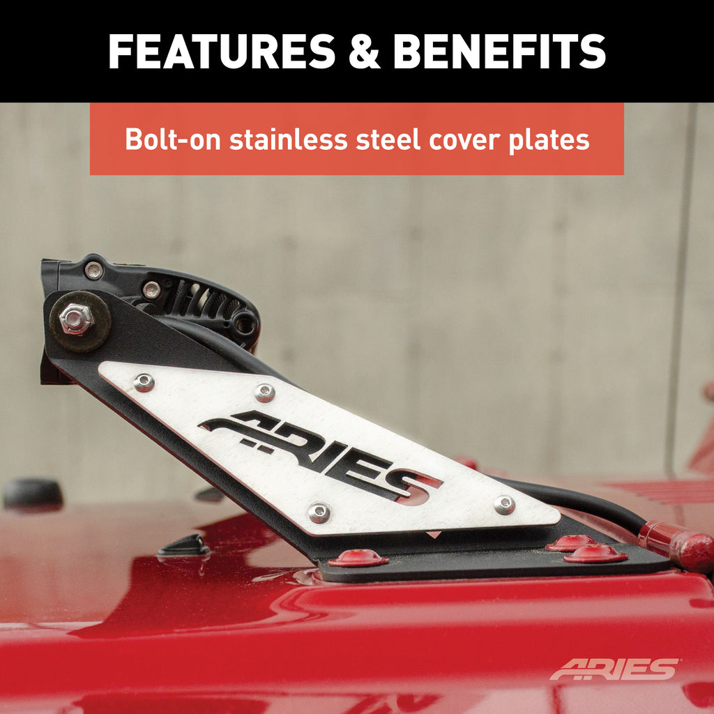 ARIES 15913 Jeep TJ Hood Light Mounting Brackets for Select Jeep Wrangler