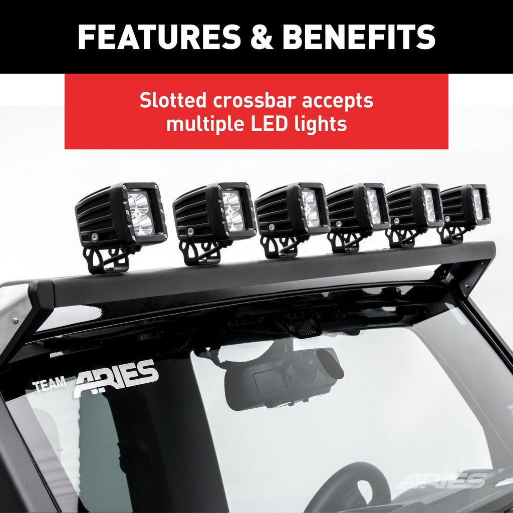 ARIES 15914 Jeep JK Roof Light Mounting Brackets/Crossbar - Truck Part Superstore