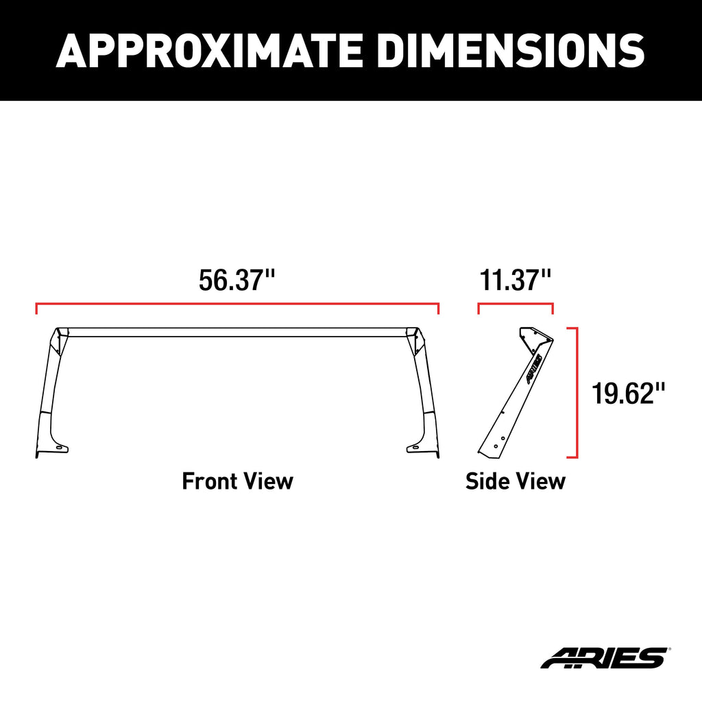 ARIES 15916 Jeep TJ Roof Light Mounting Brackets & Crossbar for Select Jeep Wrangler