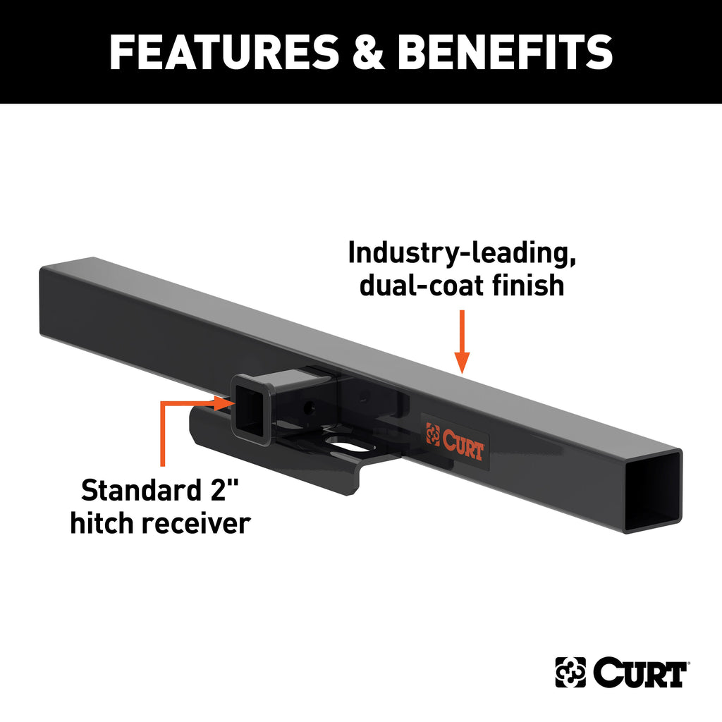 CURT 15920 44" Universal Weld-On Hitch Center Section, 2" Receiver (No Side Plates)