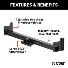 Load image into Gallery viewer, CURT 15925 Universal Weld-On Trailer Hitch, 2-1/2" Receiver (Up to 62" Frames, 9" Drop)