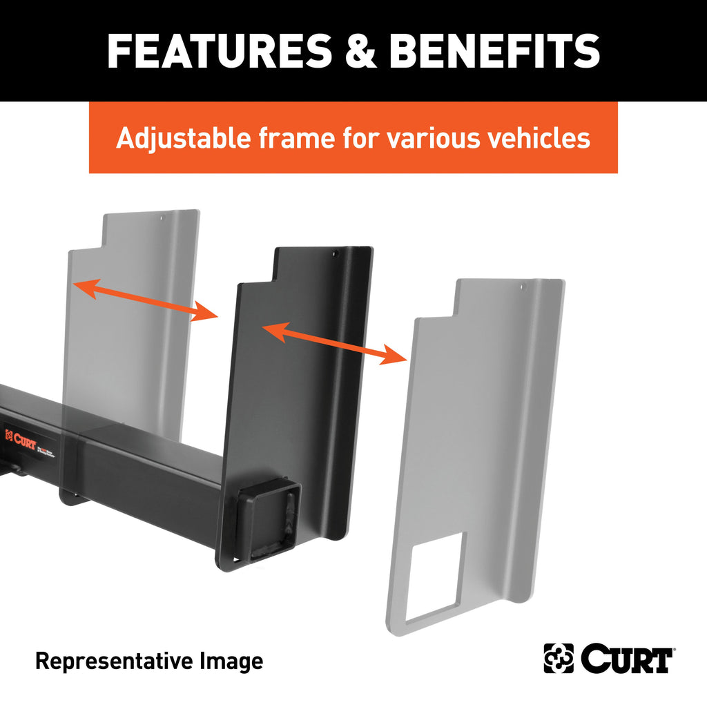 CURT 15926 Universal Weld-On Trailer Hitch, 2-1/2" Receiver (Up to 62" Frames, 18" Drop)