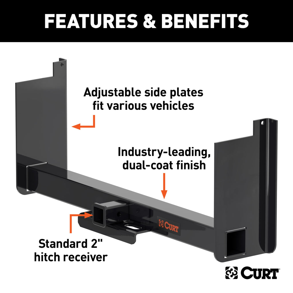 CURT 15928 Universal Weld-On Trailer Hitch, 2" Receiver (Up to 44" Frames, 18" Drop)