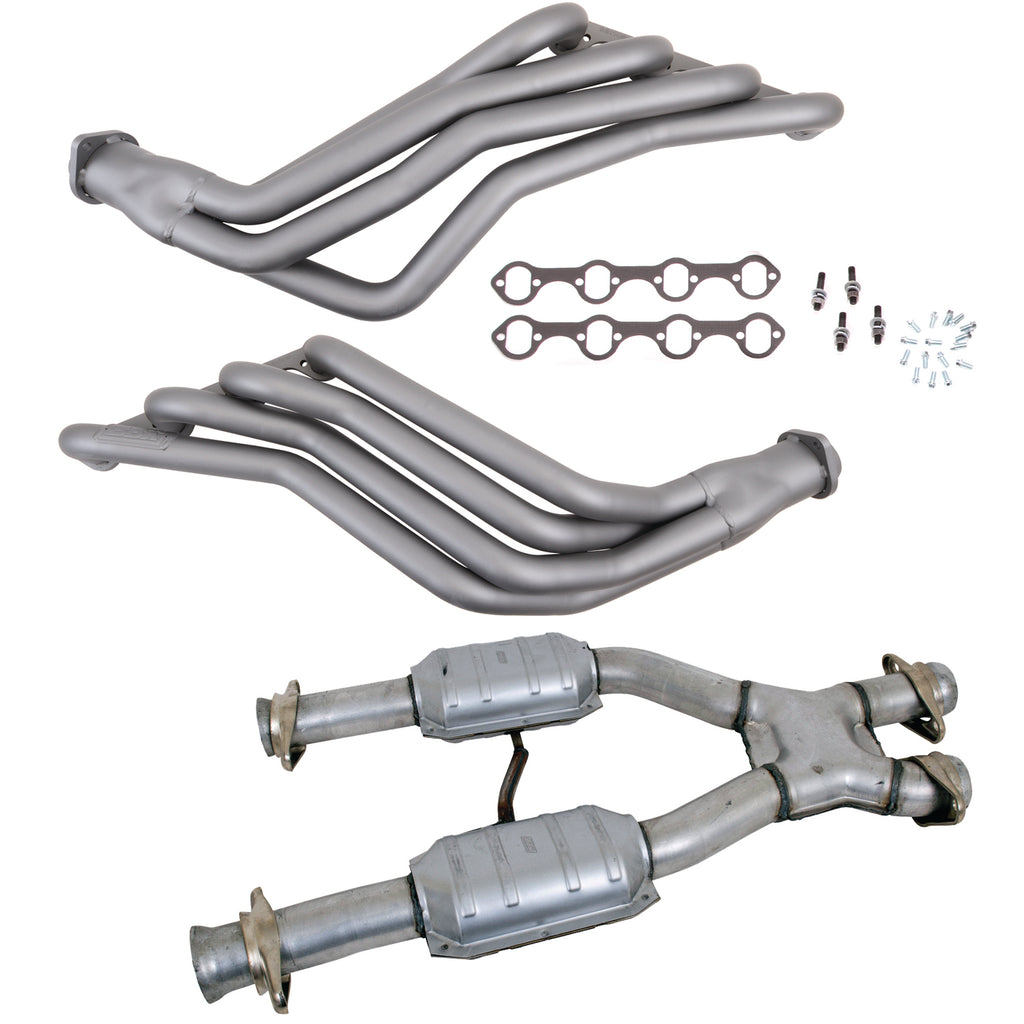 BBK Performance Parts 15942 79-93 MUSTANG 5.0 1-3/4 LONG TUBE HEADERS PLUS MID PIPE (TITANIUM CERAMIC) for Select Ford Mustang