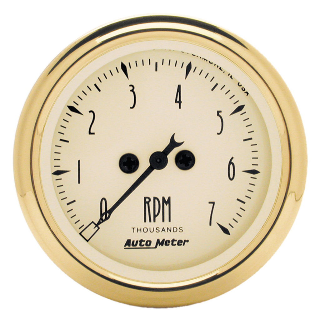 AutoMeter 1594 GAUGE, TACHOMETER, 2 1/16", 7K RPM, IN-DASH, GOLDEN OLDIES