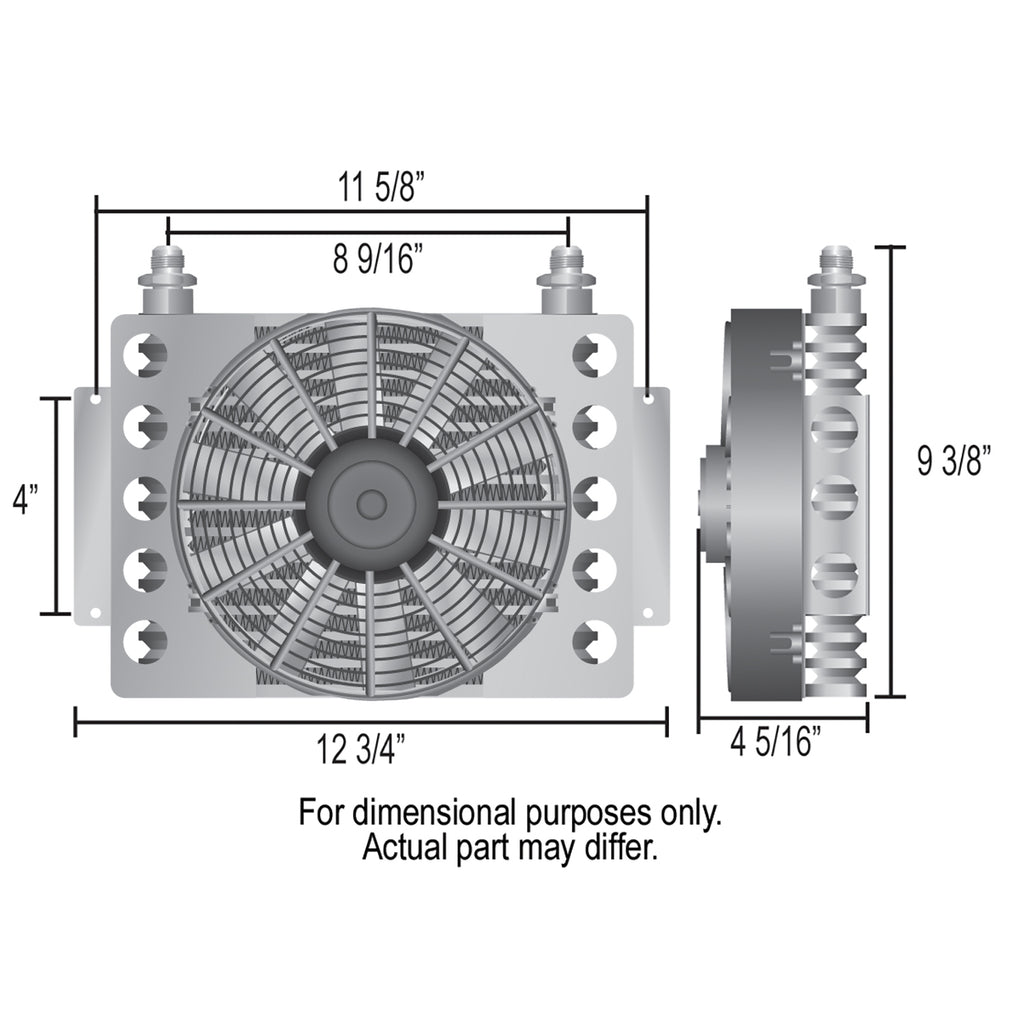 Derale 15950 15 Row Atomic Cool Plate & Fin Remote Transmission Cooler Kit, -8AN