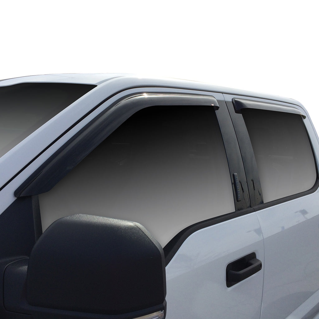 15C-F15017C-F250F350-Supercrew-Superduty-Tape-On-Wind-Deflector-4Pc-Smoke