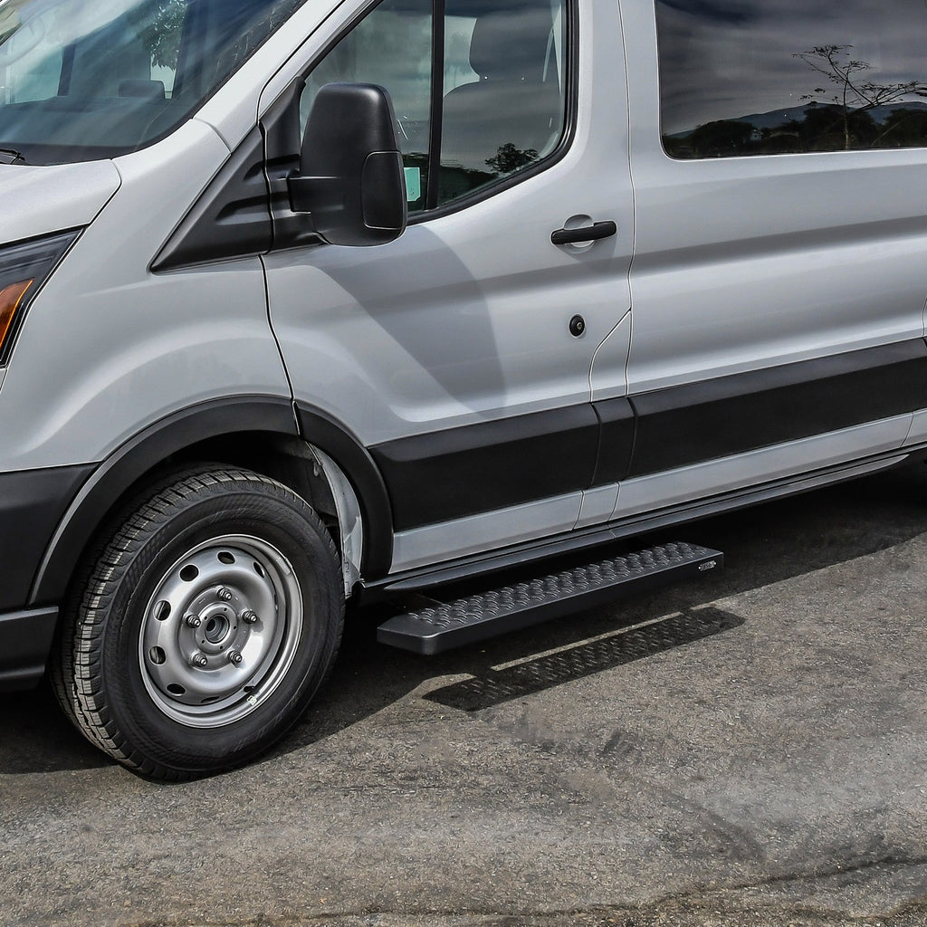 15C-Transit-Van-150250350(36In-Driver-Side--97In-Pass-Side)Grate-Steps-Running-Boards-Txt-Black