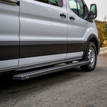 Load image into Gallery viewer, 15C-Transit-Van-150250350(36In-Driver-Side--97In-Pass-Side)Grate-Steps-Running-Boards-Txt-Black