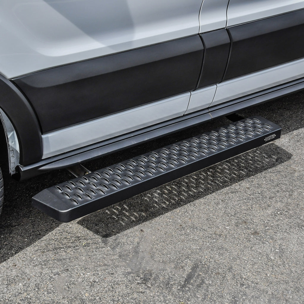 15C-Transit-Van-150250350(36In-Driver-Side--97In-Pass-Side)Grate-Steps-Running-Boards-Txt-Black